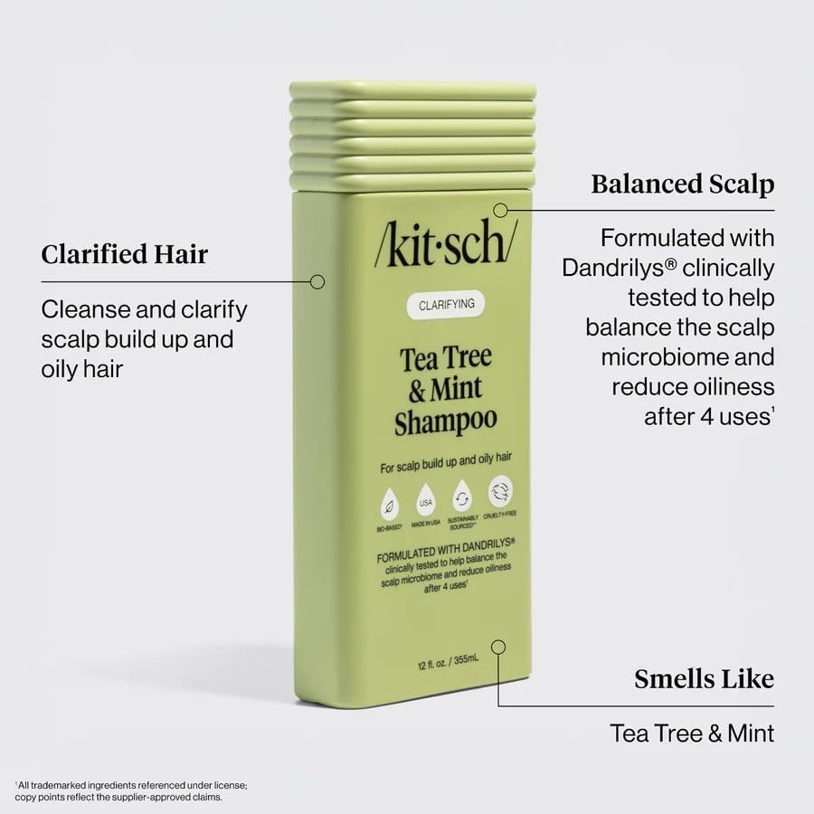 Kitsch Shampooing Thé Vert & Menthe 12,3 oz côté