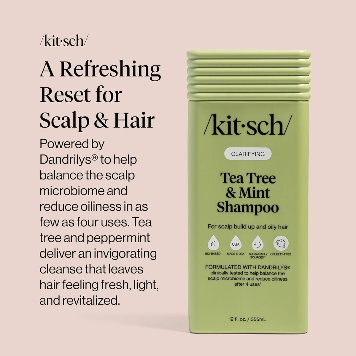 Kitsch Shampooing Thé Vert & Menthe 12,3 oz utilisation