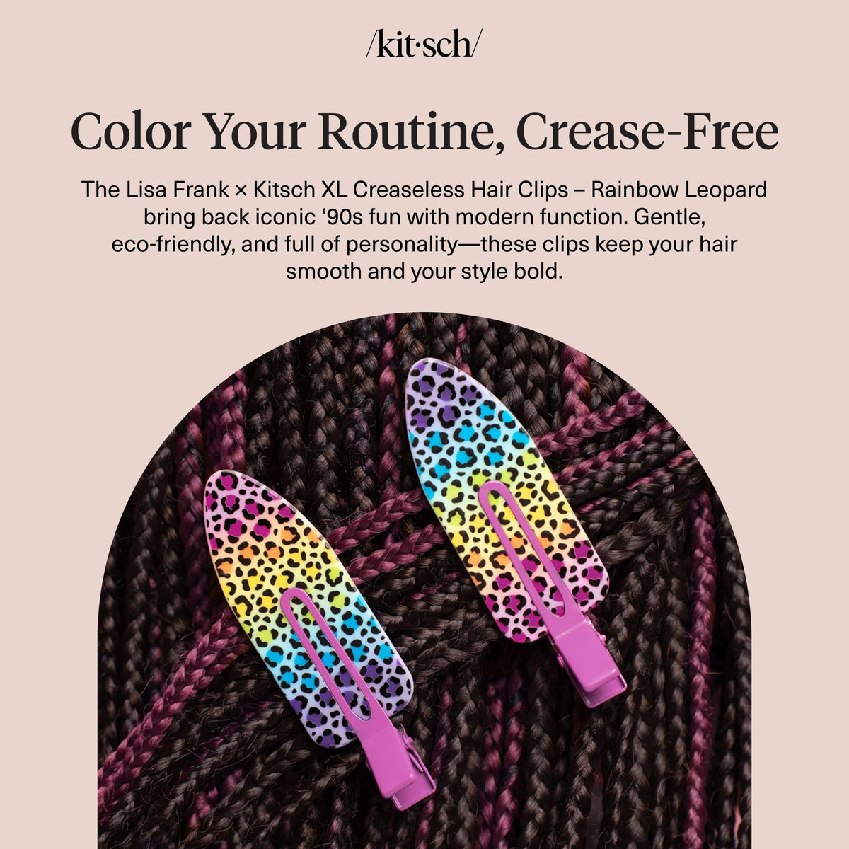Kitsch XL Creaseless Hair Clips Lisa Frank packaging