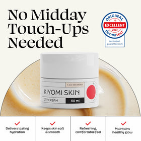 Kiyomi Skin Crème de Jour 5-ALA pot ouvert avec crème
