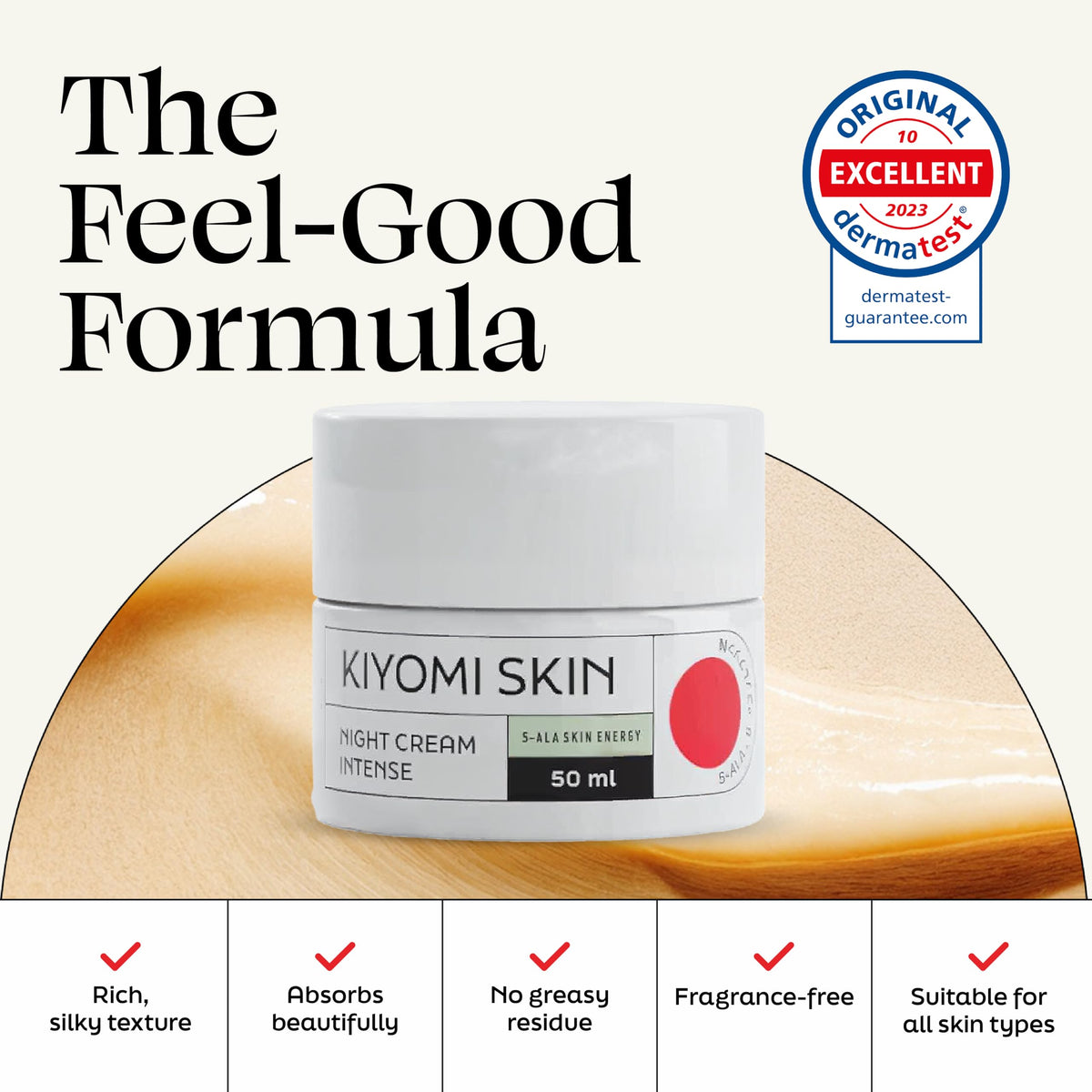 Kiyomi Skin Crème de Nuit Intense 5-ALA pot avec couvercle
