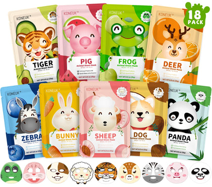 KONEUK 18 masques animaux pour enfants, présentation du paquet