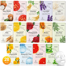 KONEUK 28 Pack Masques en Tissu Hydratants, vue avant