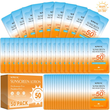KONEUK Crème Solaire Voyage 50 Pack sachets individuels
