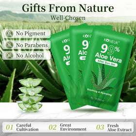 KONEUK Gel d'Aloe Vera 99% Pur application sur la peau