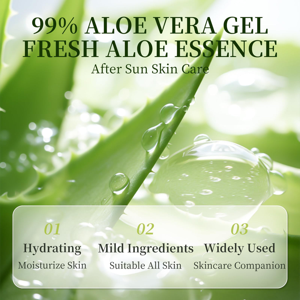 KONEUK Gel d'Aloe Vera 99% Pur en usage en extérieur