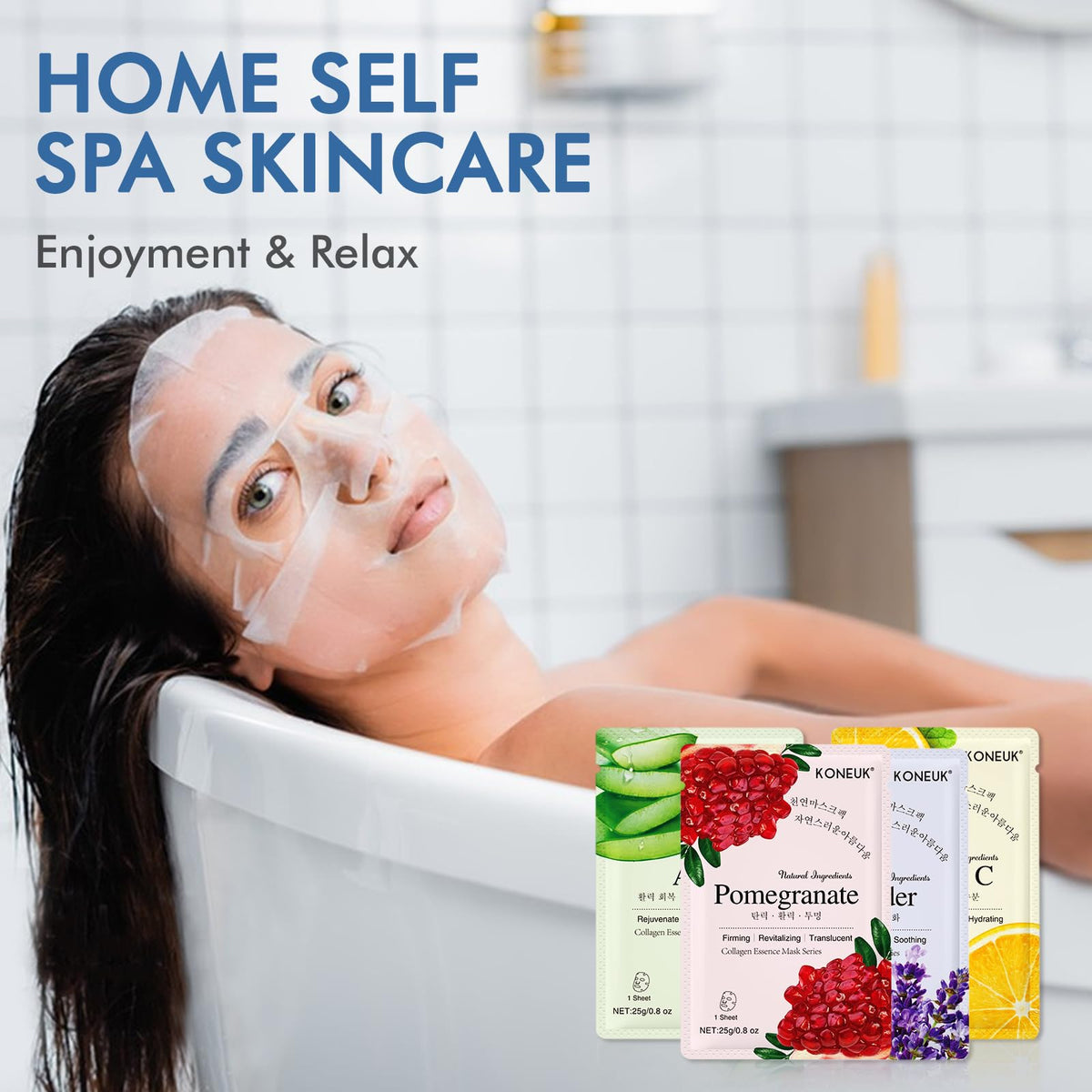 KONEUK masque en tissu sur un visage, utilisation quotidienne