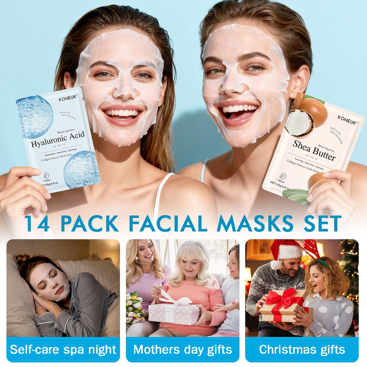 KONEUK masques en tissu prêts à être utilisés