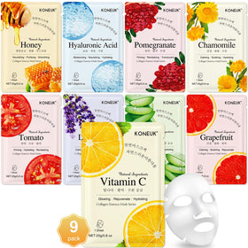 KONEUK Masques Visage Collagène pack de 9 avec différents types