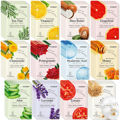 KONEUK pack de 84 masques de visage avec un design attrayant