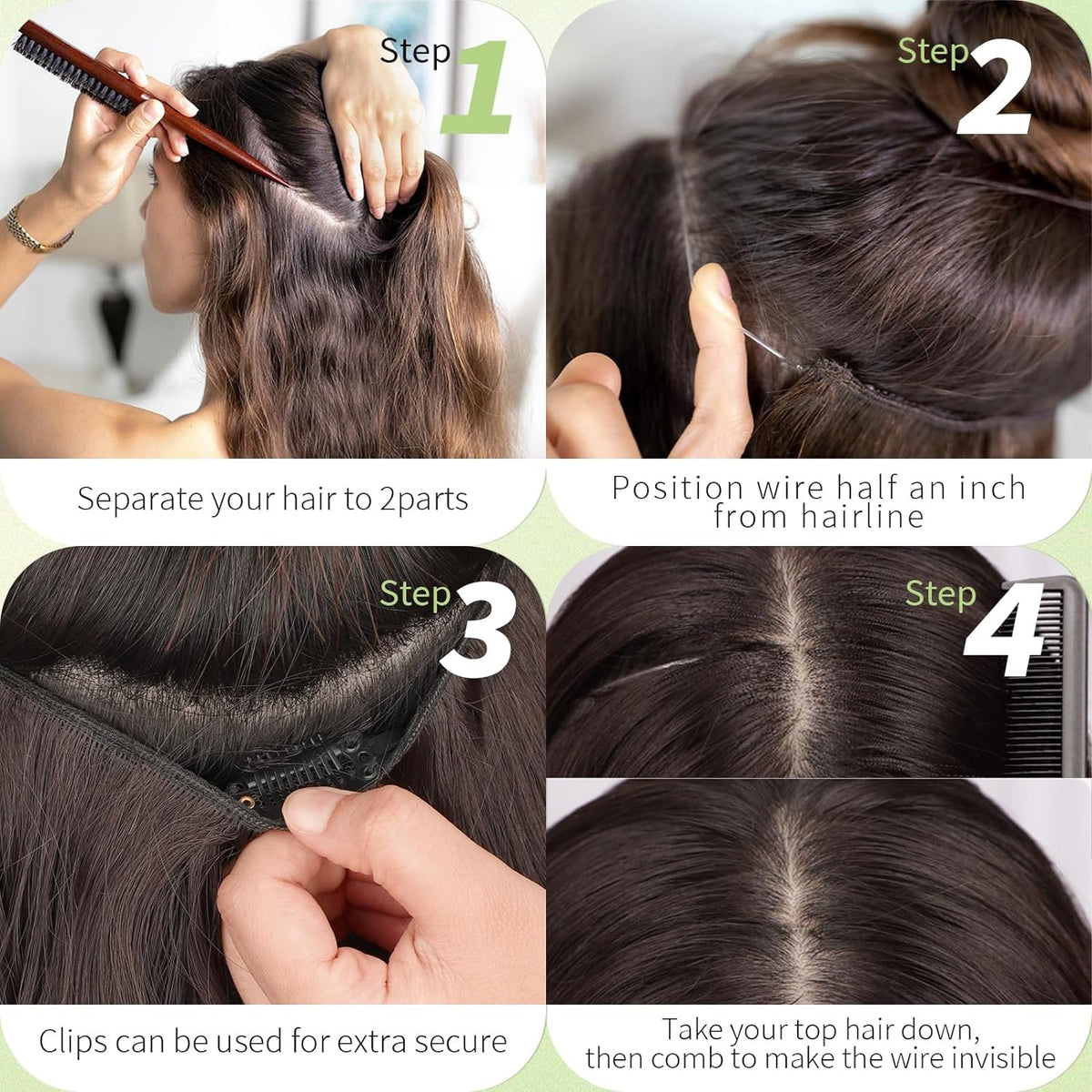 KooKaStyle extensions de cheveux avec conseils d'entretien