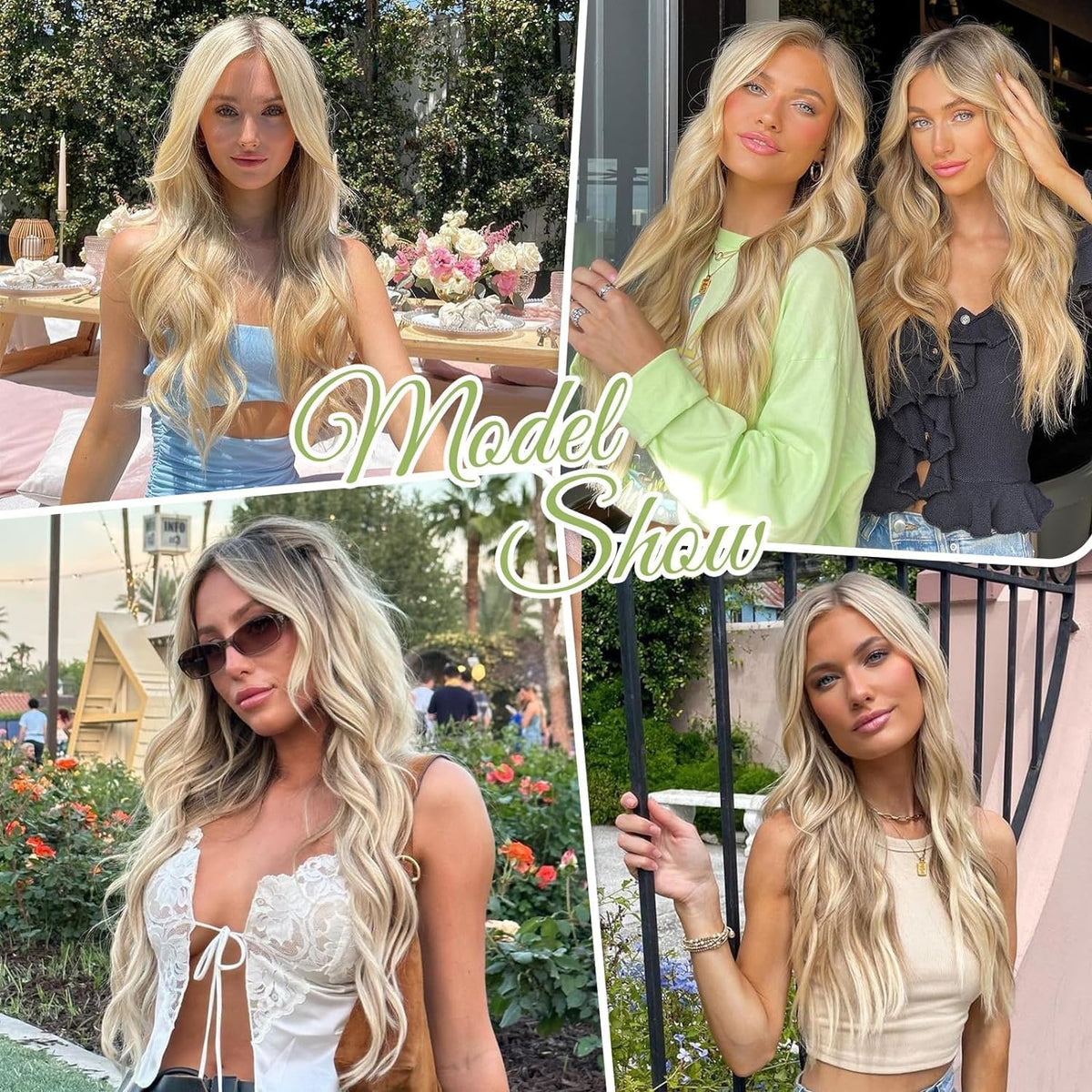 KooKaStyle extensions de cheveux vus de près avec clips et fil ajustable