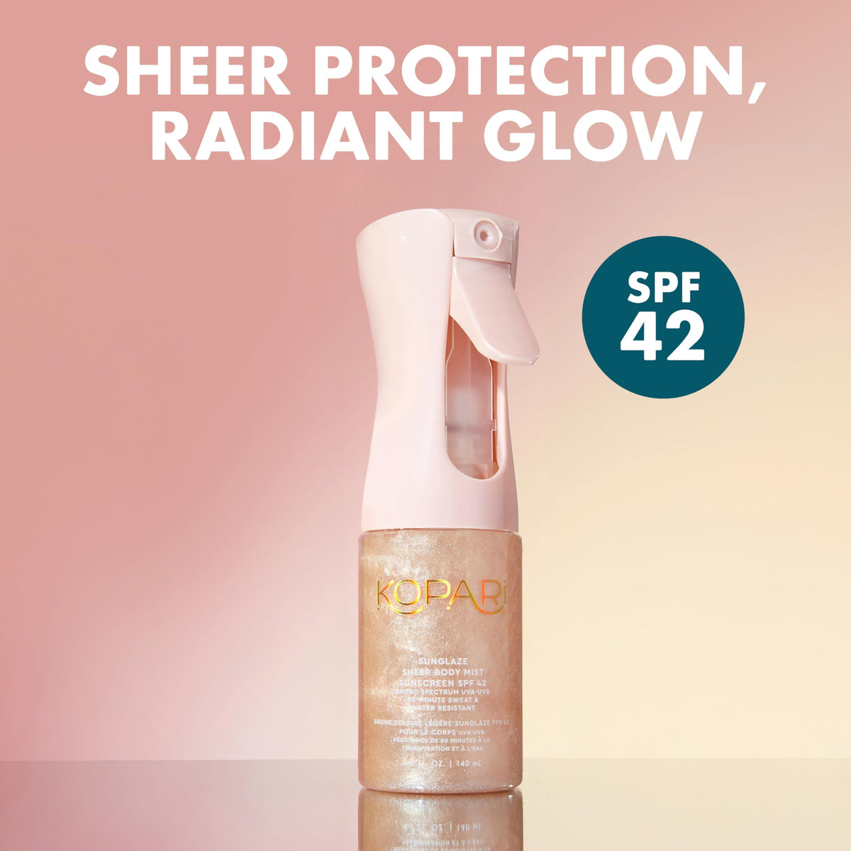 Kopari Brume Corps Brillante SPF 42 application sur la peau