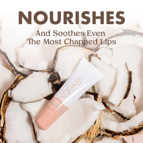 Kopari gloss à lèvres hydratant teinte nude Birthday Suit tube ouvert