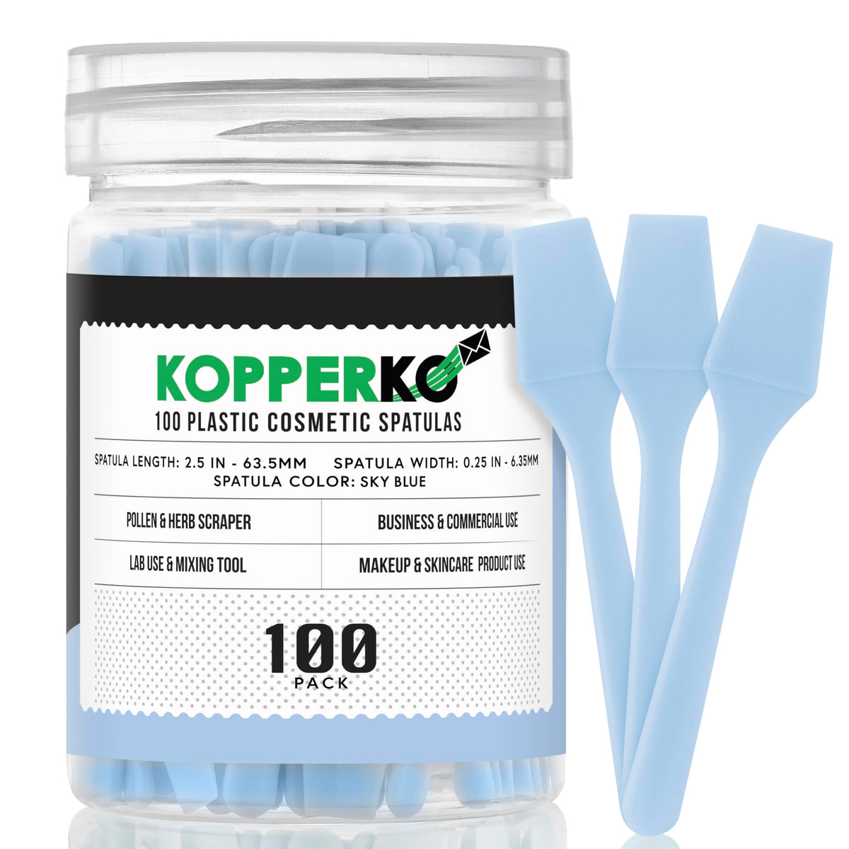 Kopperko Mini Spatule Cosmétique pack de 100 pièces vue avant