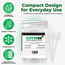 Kopperko Spatule Cosmétique en Plastique Blanc