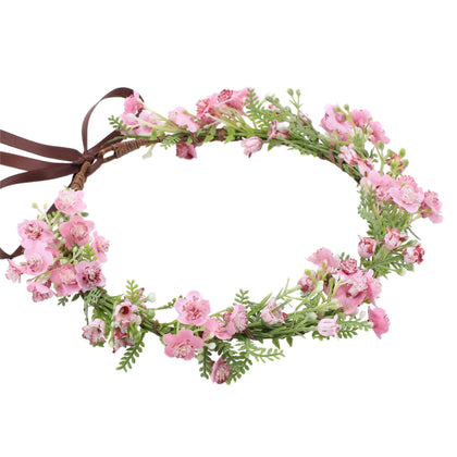 KorViSHOW Couronne de Fleurs Boho Rose vue de face