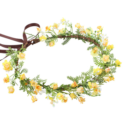 KorViSHOW couronne de fleurs jaune vue de face