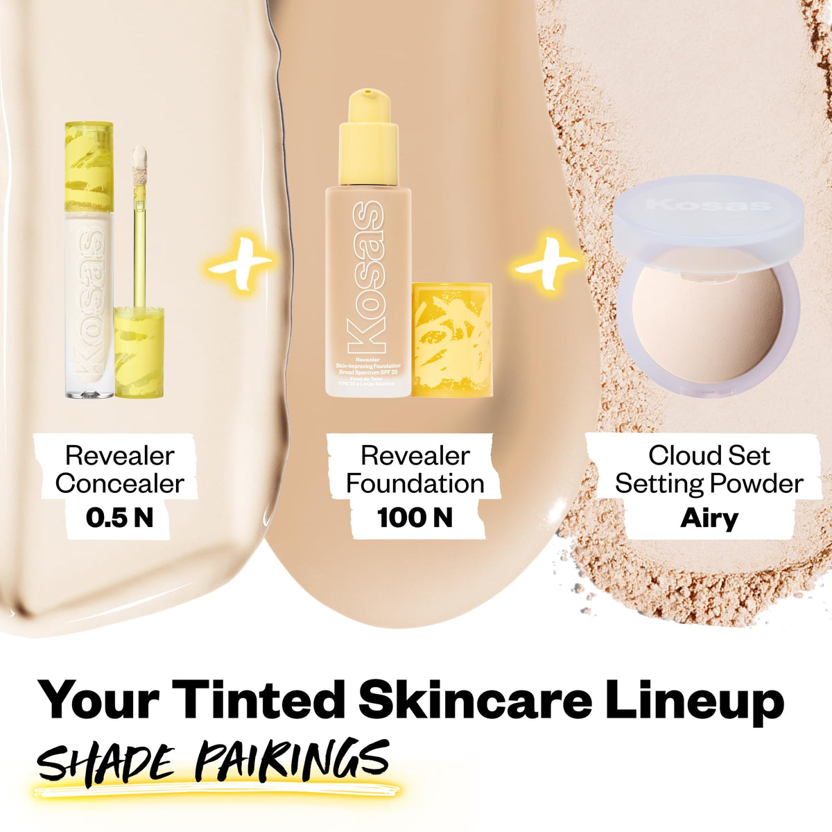 Kosas Revealer Concealer 0.5 N avec autres produits de beauté