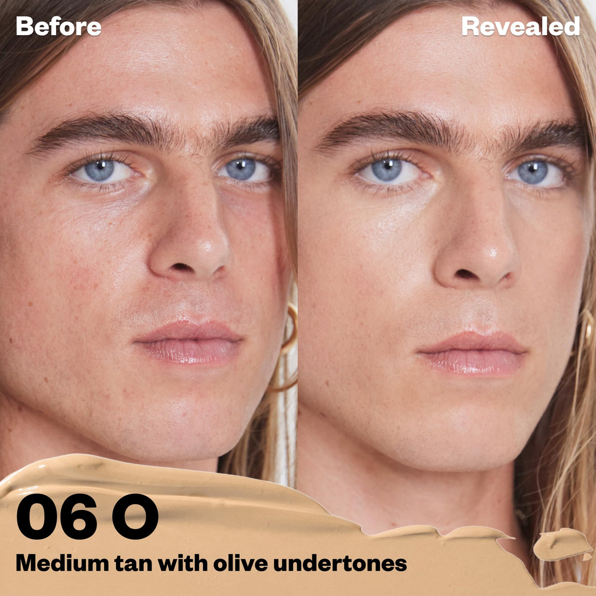 Kosas Revealer Concealer 06 O texture liquide sur un doigt