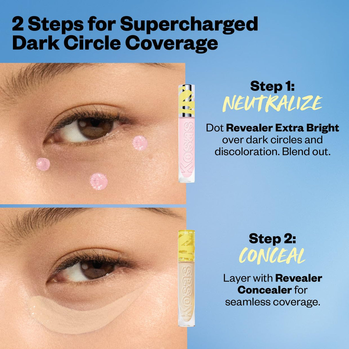 Kosas Revealer Correcteur de Couleur Éclaircissant 32g en close-up avec éclat