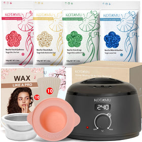 KOTAMU Kit de Cire pour Épilation avec Pot Chauffant Numérique Noir