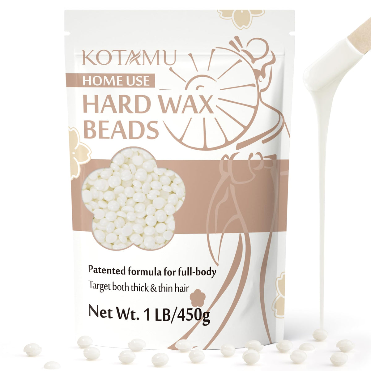 KOTAMU perles de cire dur non parfumées vue de face