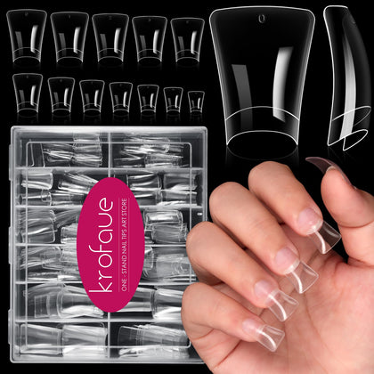 Krofaue Duck Nail Tips 240PCS en gel transparent dans leur boîte
