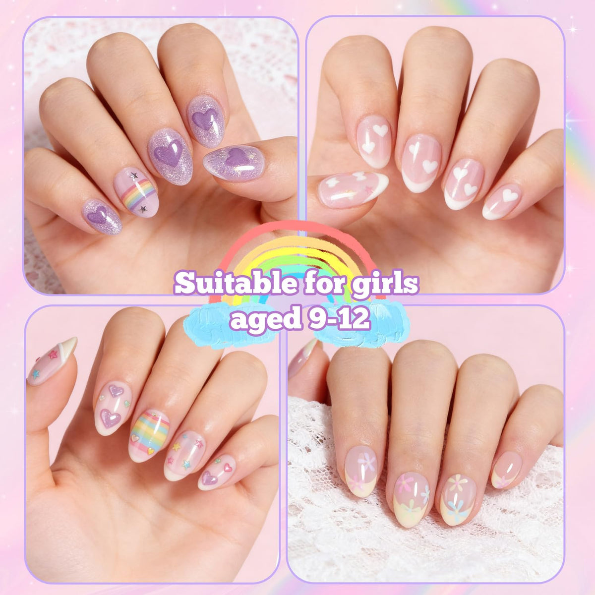 krofaue faux ongles enfant application sur les ongles