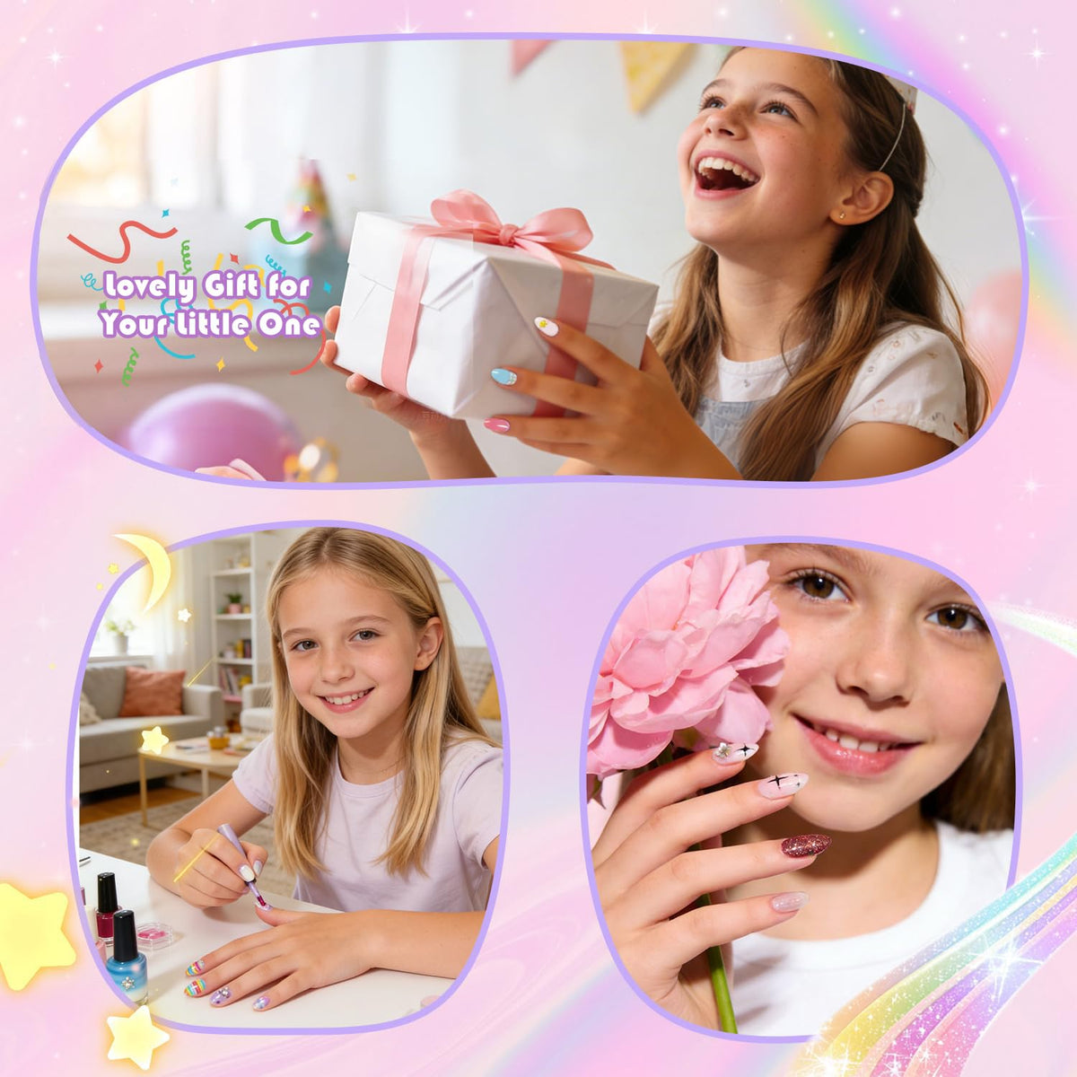 krofaue faux ongles enfant avec différentes tailles