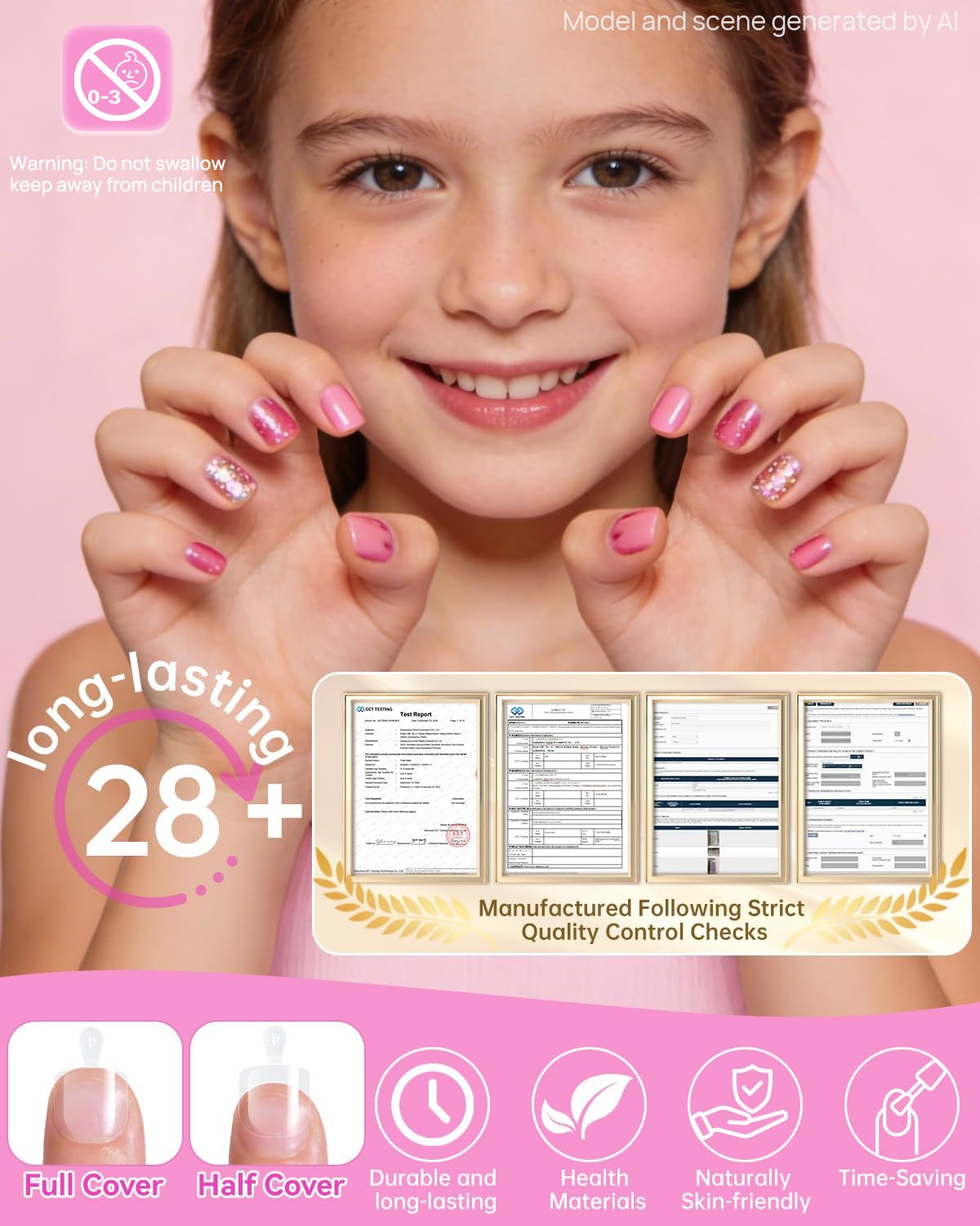 krofaue Kids Nail Tips application avec poignée