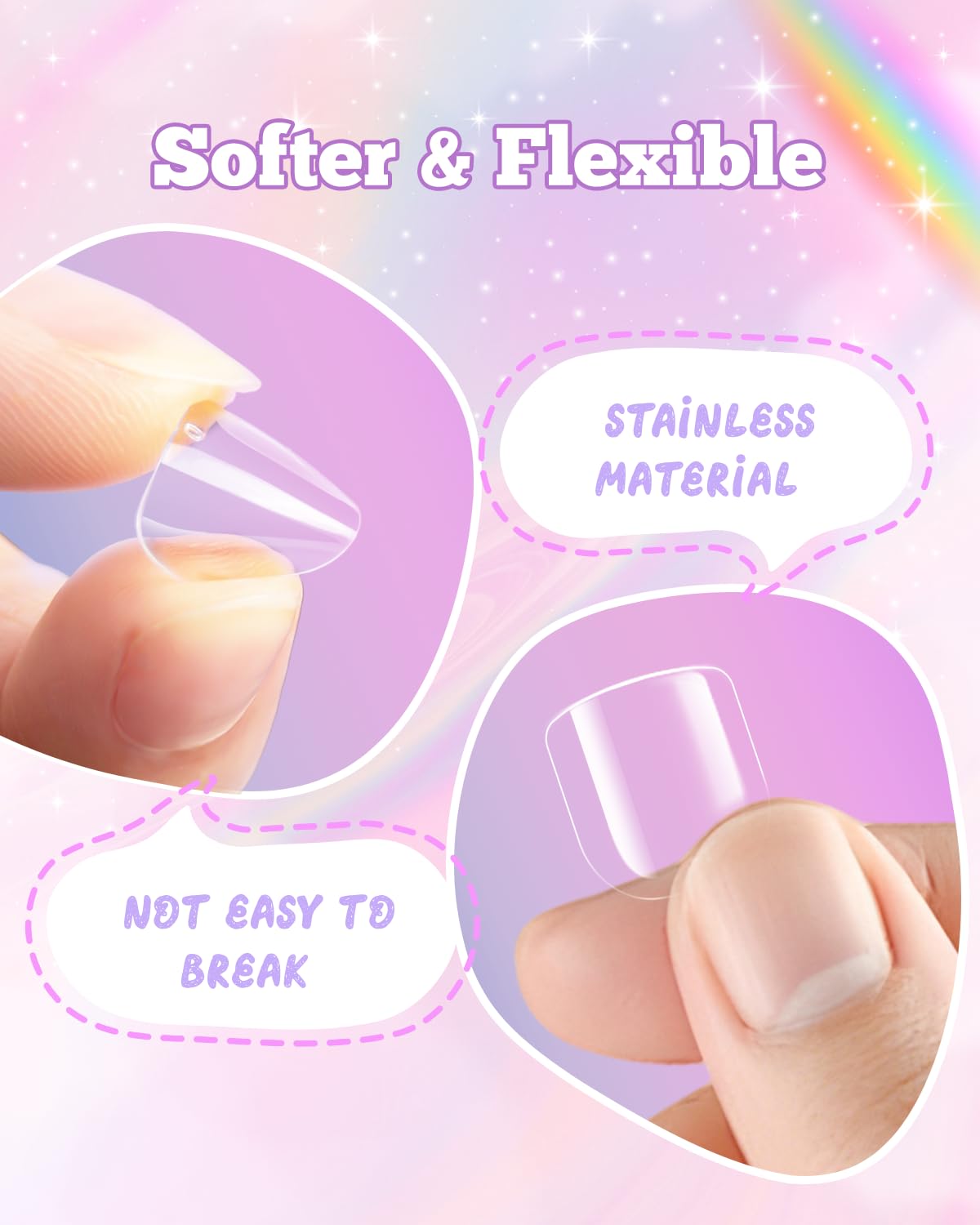 krofaue Kids Nail Tips décorés avec des dessins