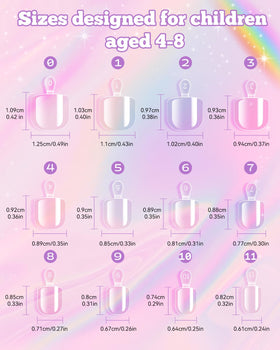 krofaue Kids Nail Tips différentes tailles numérotées