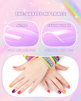 krofaue Kids Nail Tips ensemble avec décorations