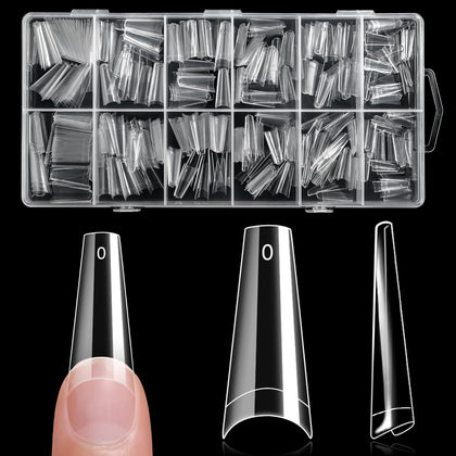 krofaue Tips d'Ongles en Acrylique 600 pièces avec différentes tailles