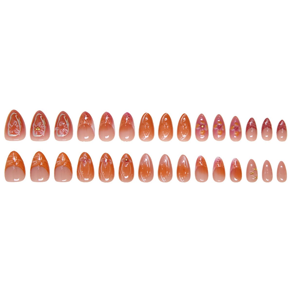 KRTBKR Faux Ongles Pressés Fleur en présentation