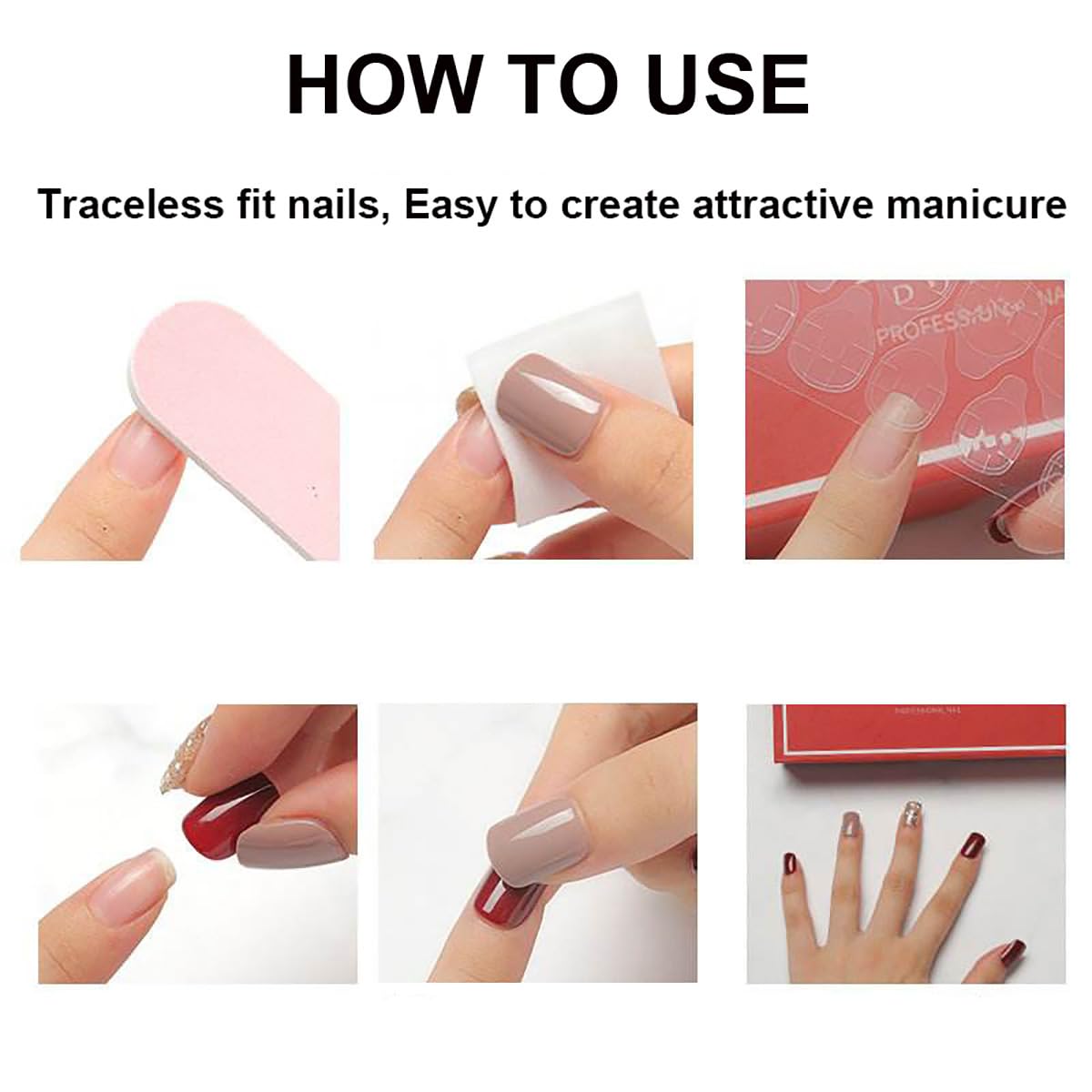 KRTBKR Faux Ongles Pressés Fleur en usage sur des mains