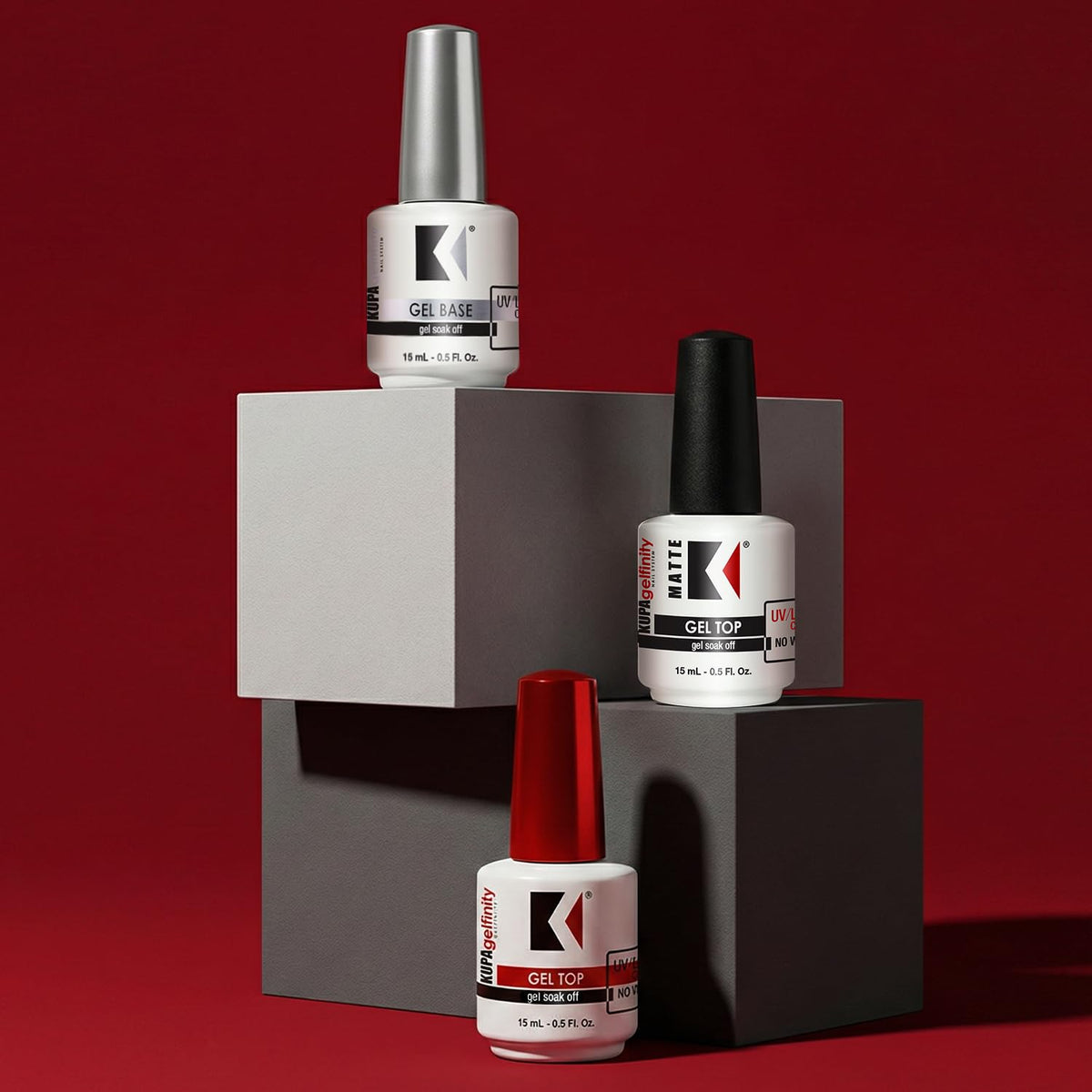 KUPA Gelfinity top coat mat sur des ongles décorés