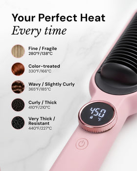 L'ANGE HAIR Brosse Lissante 2-en-1 avec réglage de température