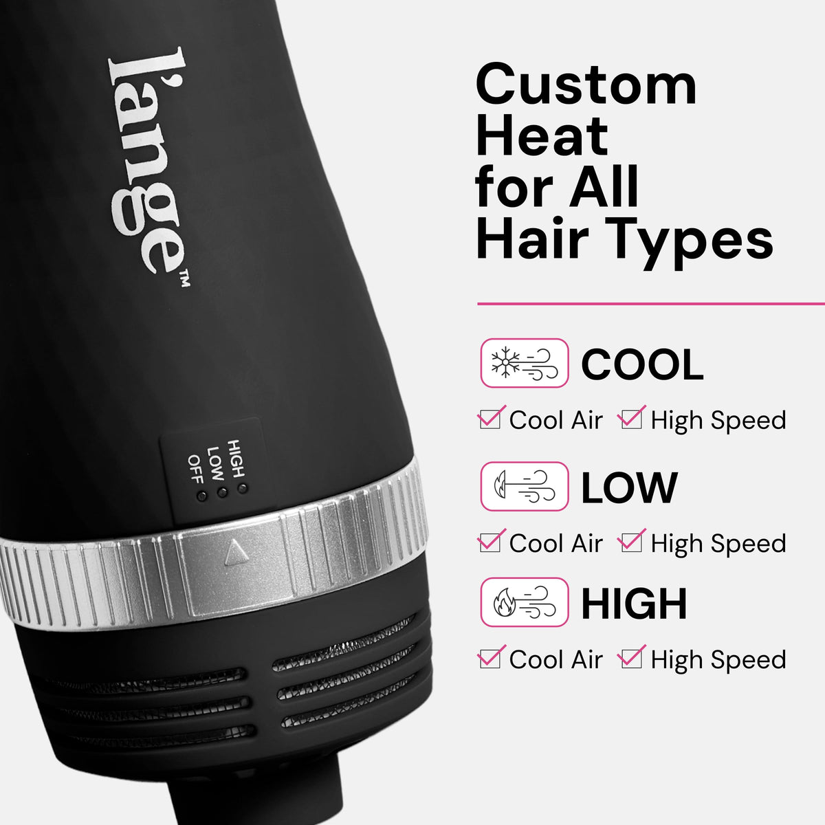 L'ANGE HAIR Brosse Volumisante 2-en-1 60mm avec réglages de chaleur