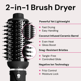 L'ANGE HAIR Brosse Volumisante 2-en-1 60mm baril en céramique