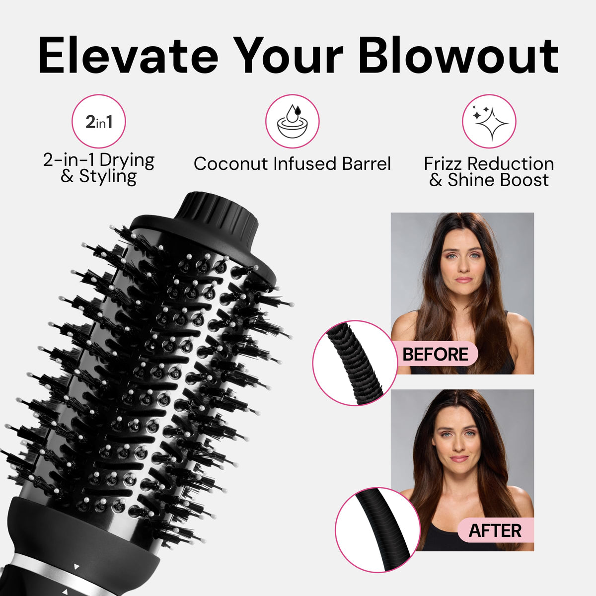L'ANGE HAIR Brosse Volumisante 2-en-1 60mm en utilisation