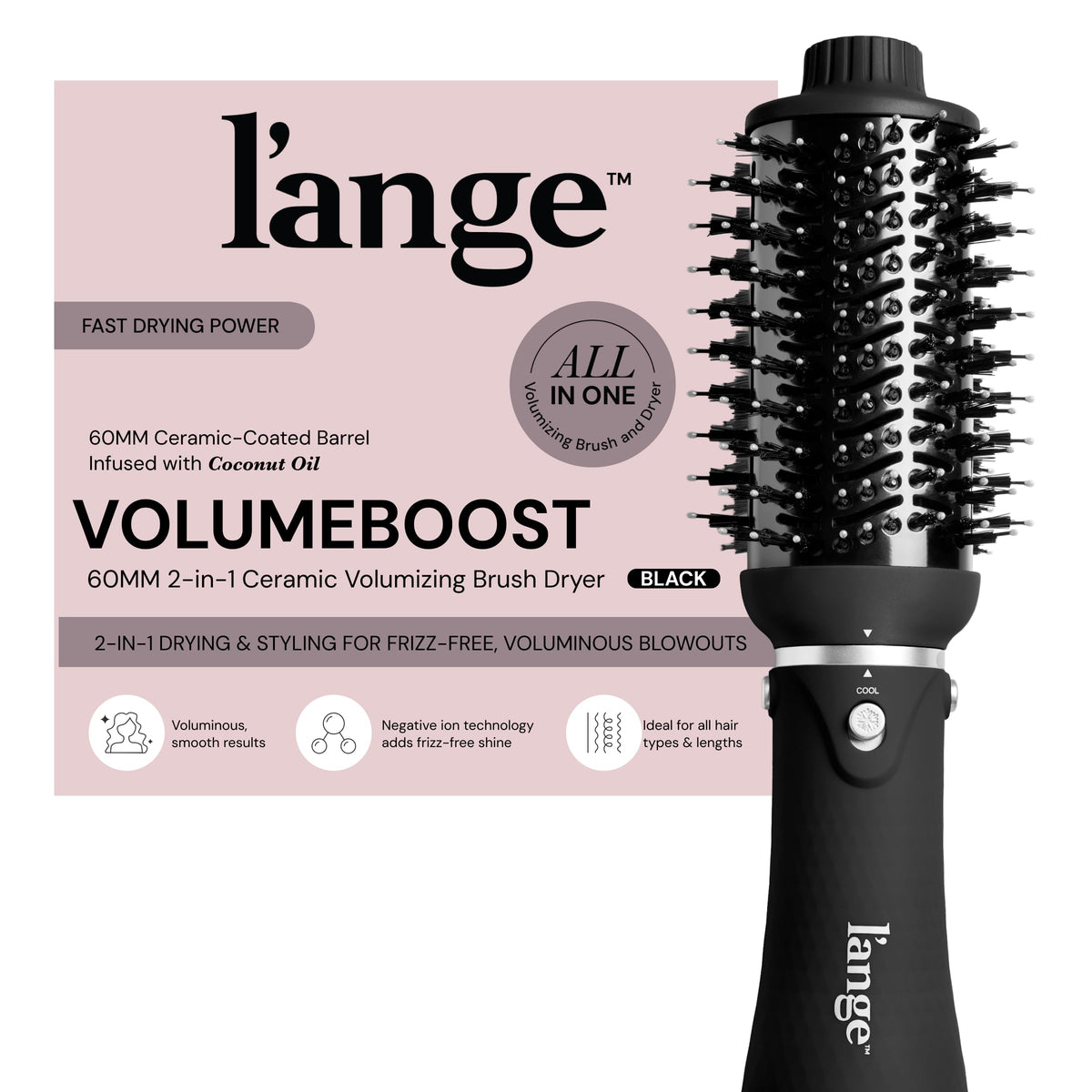 L'ANGE HAIR Brosse Volumisante 2-en-1 60mm vue avant