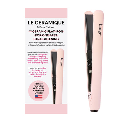 L'ANGE HAIR Le Ceramique Fer à Lisser 1-Pass modèle blush vue avant