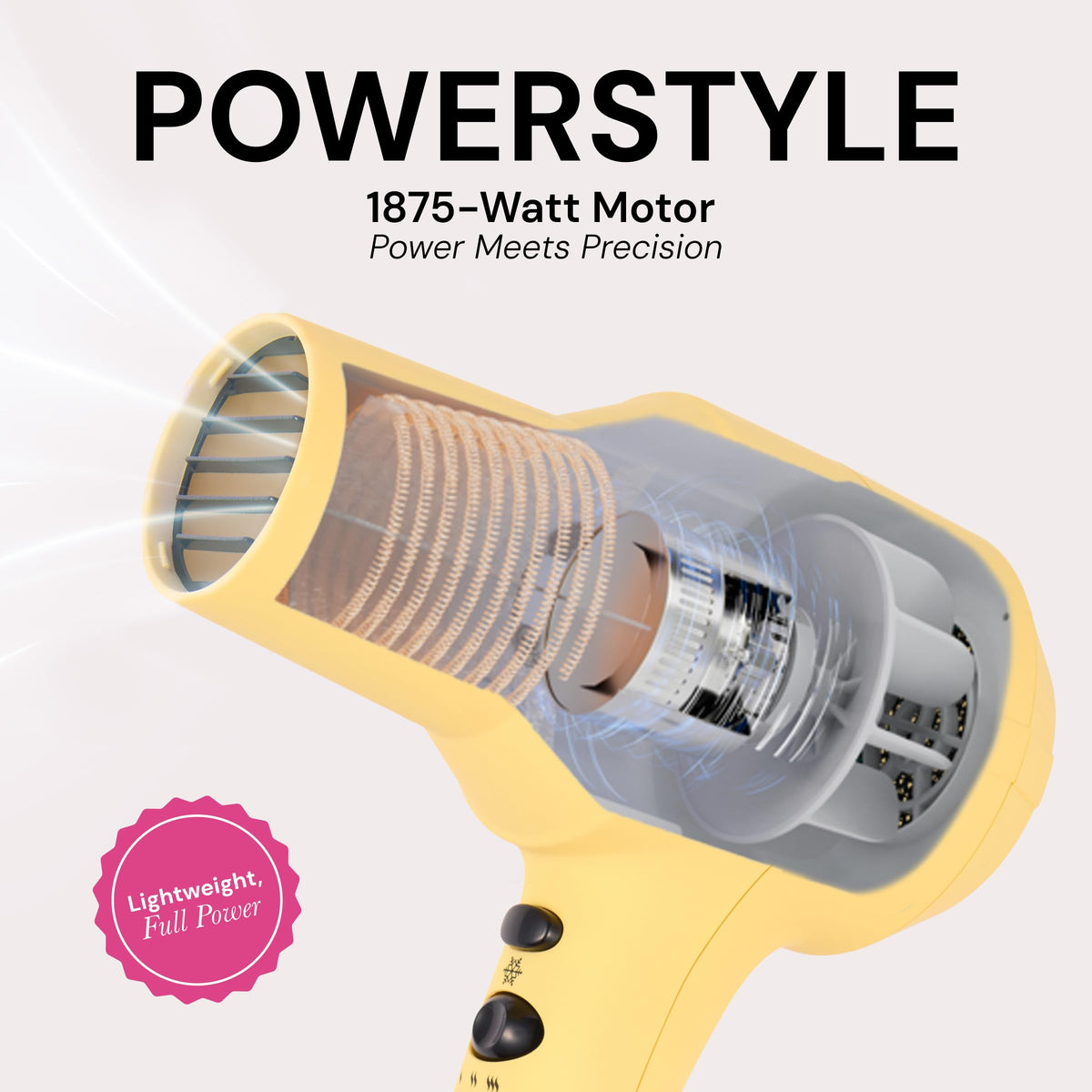 L'ANGE HAIR Sèche-cheveux Turbo Ionique 1875W avec accessoires de coiffage