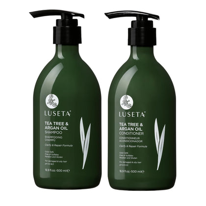 L LUSETA ensemble de shampooing et après-shampooing à l'huile d'arbre à thé 500 ml
