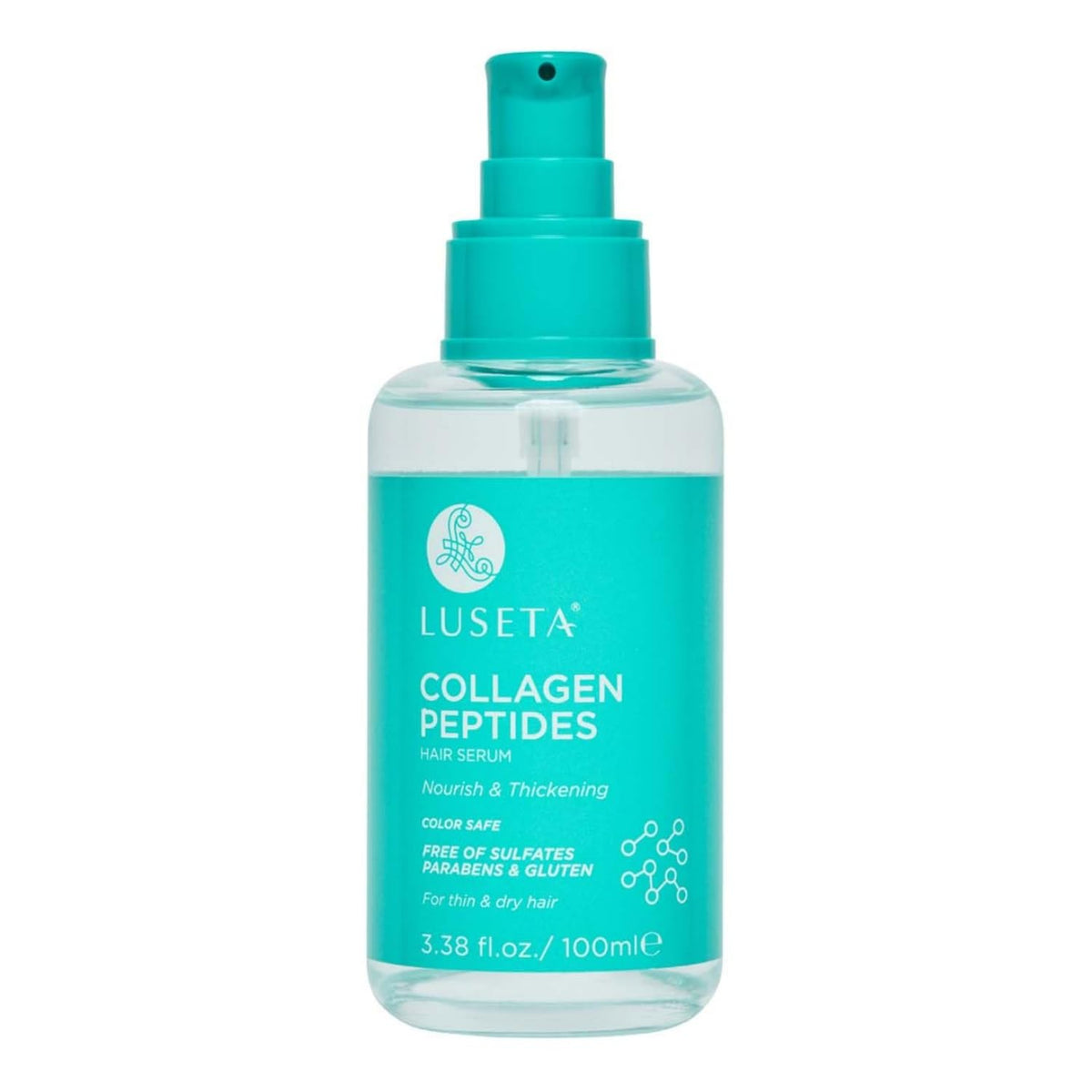 L LUSETA huile de cheveux aux peptides de collagène 3,38 oz vue avant