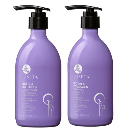 L LUSETA Shampoo et Après-Shampoing Biotine et Collagène 500ml vue avant