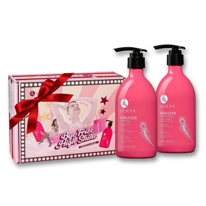 L LUSETA Shampoo et Après-Shampoing Keratin 16,9 oz vue avant