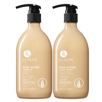 L LUSETA Shampoo et Après-Shampooing Eau de Riz 500 ml vue avant